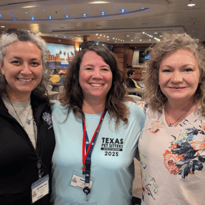 Renee Gunn and two other attendees of the 2025 Texas Pet Sitters Conference